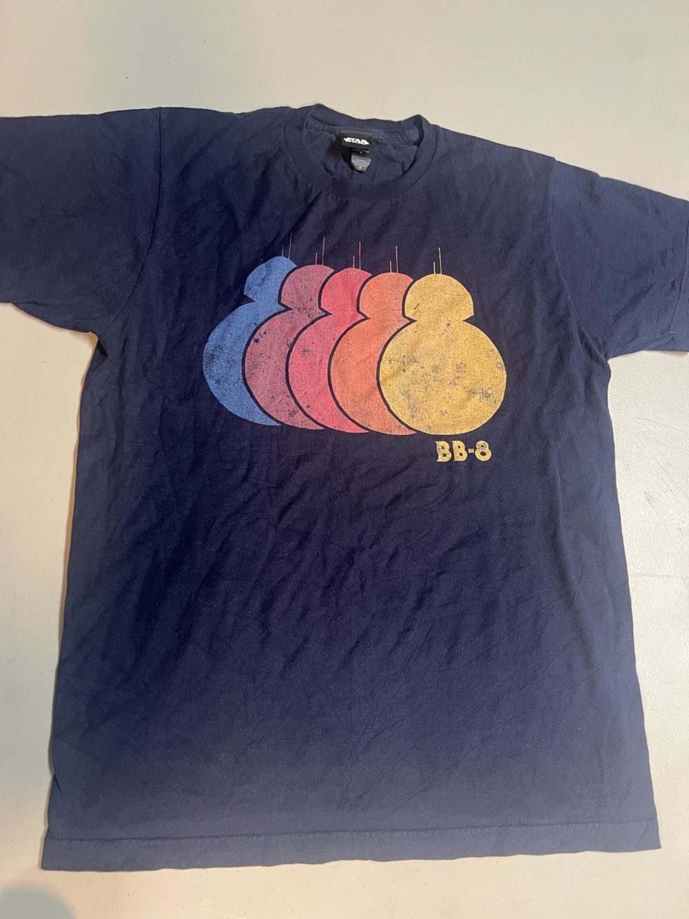 Star Wars BB-8 Navy Blue Graphic T-Shirt Men’s Medium Retro Sunset Droid Tee